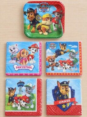PAW Patrol Birthday Party Supplies Plates & Napkins Chase Skye NEW Sealed Lot